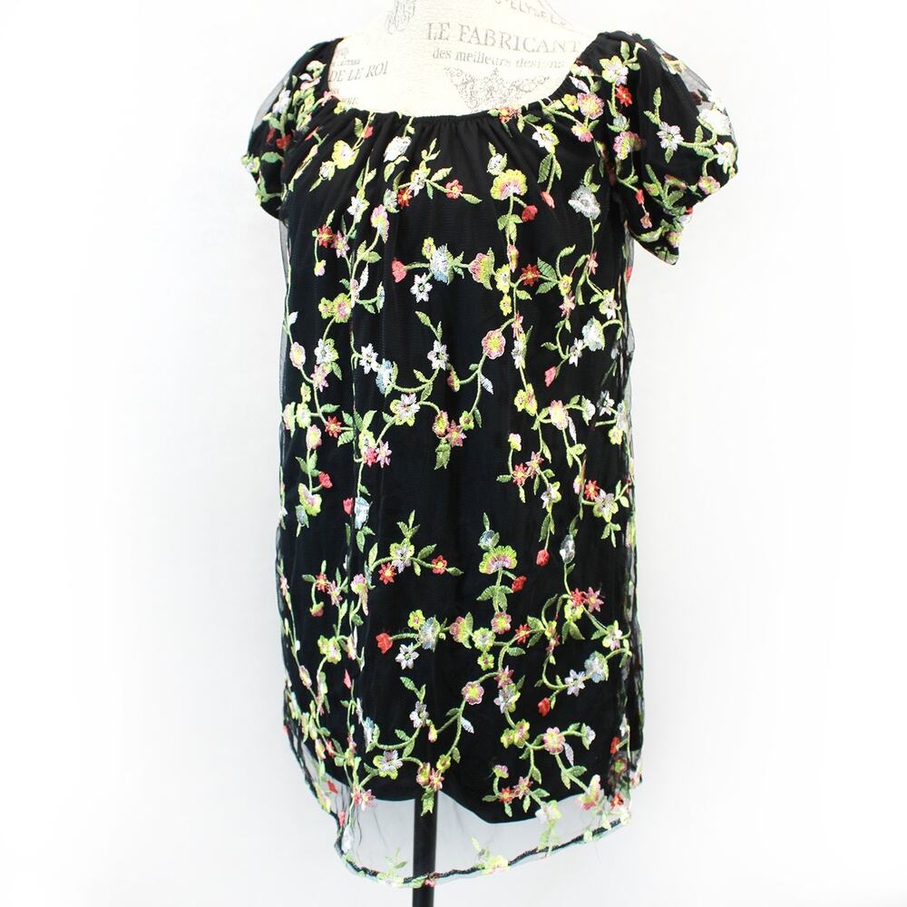 Kimchi Blue Womens Fairy Dress Embroidered Flower Overlay Cocktail Lined Medium